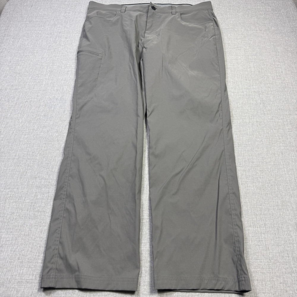Orvis Pants Mens 38x30 Gray Nylon Spandex Outdoor Performance Flat Front